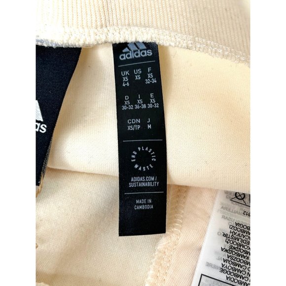 Adidas Badge of Sport Wide Leg Women’s Waffle Sweatpants XS Ecru HK0477 Logo - Picture 11 of 15